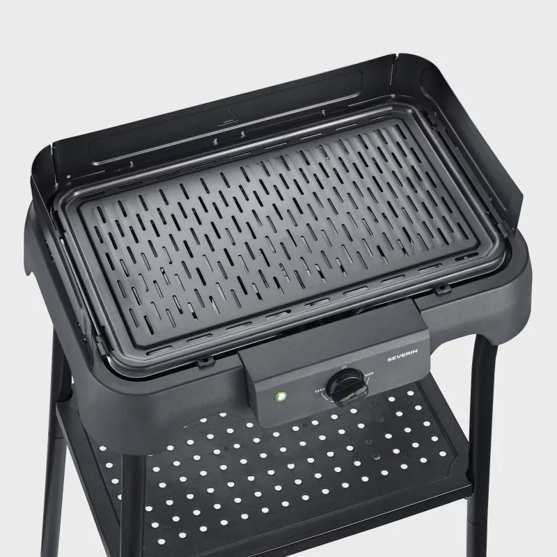 Griglia elettrica da tavolo SEVERIN PG 8596, 2000 W, griglia rettangolare, nero, manopola