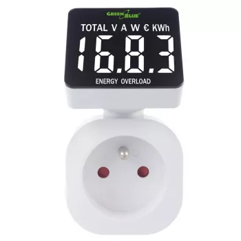 Wattmetro energetico GreenBlue GB620E per rete 220 V, max. 16 A, contatore di corrente/energia da inserire nella presa