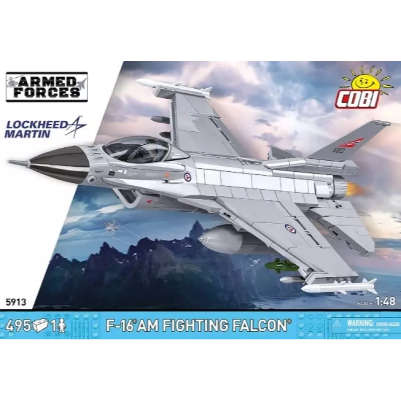 Kit di costruzione Cobi F-16AM Fighting Falcon, 495 pezzi, modello in scala