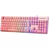 Deltaco GAM-021-RGB-P-DE - formato completo (100%) - USB - interruttori a membrana - QWERTZ - rosa