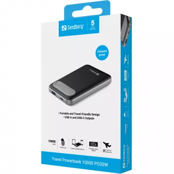 Powerbank Sandberg Travel Powerbank 10000 PD20W 10000 mAh litio polimero