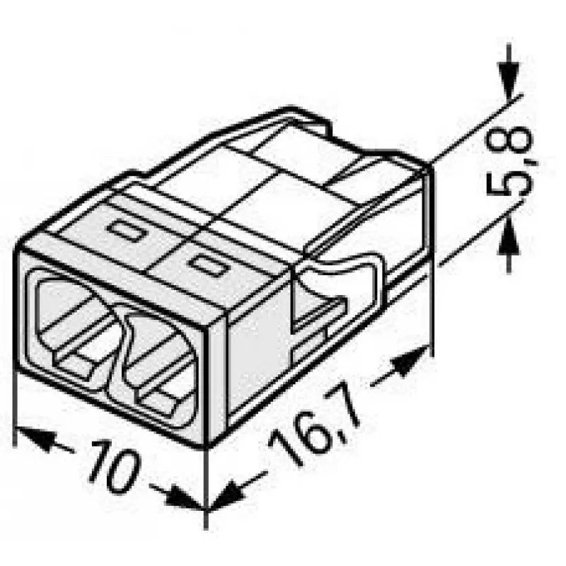 Wago 2273-202 connettore/separatore per cavi trasparente, bianco