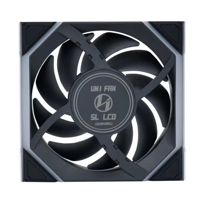Lian Li UNI FAN SL Wireless LCD 120 12RSLLCD1W1B Reverse Blade ventola per case, 120 mm, ARGB, PWM, nera