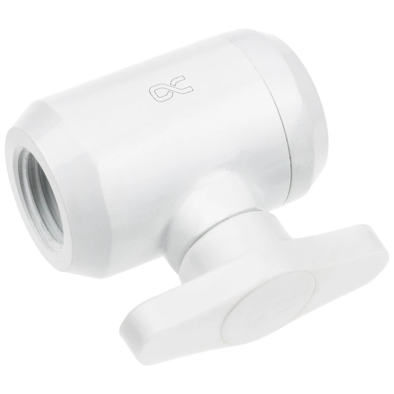 Alphacool Eiszapfen valvola a sfera a 2 vie, G1/4, bianco