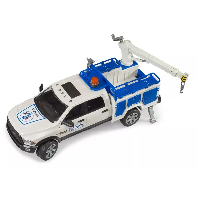Auto Dodge RAM 2500 Service con luce rotante e gru BRUDER 02509