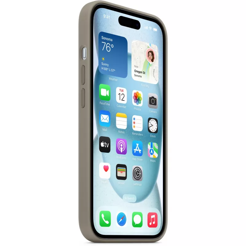 Custodia in silicone compatibile MagSafe per iPhone 15 – Clay