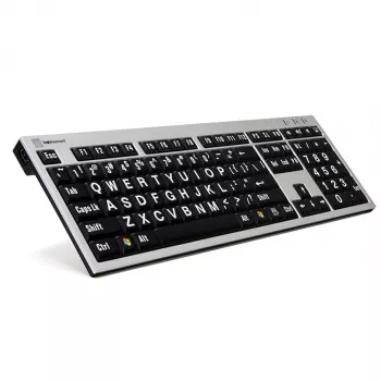 Tastiera Logickeyboard LKB-LPRNTWB-AJPU Office USB francese nero argento