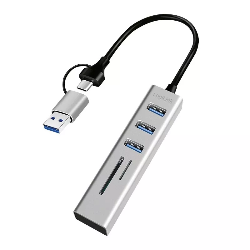 Hub USB 3.0 USB-A, slot SD/microSD, 2in1
