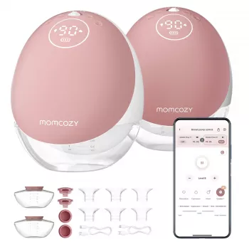 Momcozy M9 tiralatte elettrico doppio rosso, 150ml