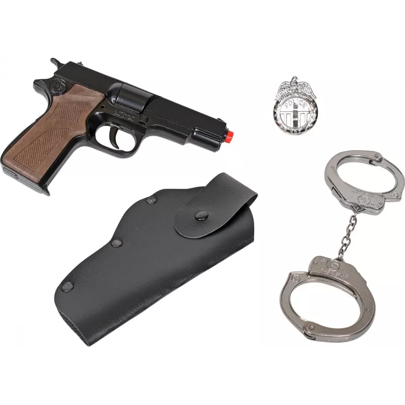 Set poliziotto giocattolo Pulio 155425/6 con accessori – figura e attrezzatura per gioco di ruolo