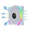 Lian Li UNI FAN SL Wireless LCD 120 Reverse Blade ventola per case, ARGB, PWM, 120 mm, bianca