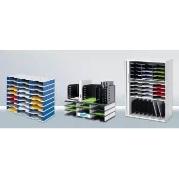 Scatola portadocumenti styrodoc trio in polistirene nero - bianco (268-0303.09)