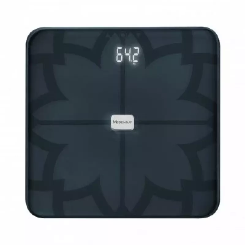 Medisana BS 450 bilancia pesapersone con analisi corporea, max 180kg, nero, Bluetooth, sensori ITO (40510)