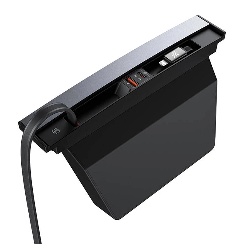Hub Baseus T-Space con cavi USB-C a Lightning per veicoli Tesla (nero)