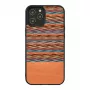 Custodia protettiva Man and Wood per iPhone 12 / 12 Pro — motivo a quadri marrone con cornice nera