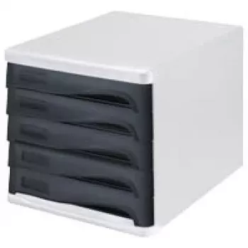 helit scatola con cassetti nero DIN A4 con 5 cassetti (H6129998)