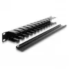 Delock 67628 pannello di gestione cavi da 19" con spazzola, 1U, nero