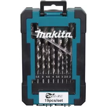 Set di punte Makita D-78352 HSS-GS, 19 pezzi in acciaio rapido per punte elicoidali