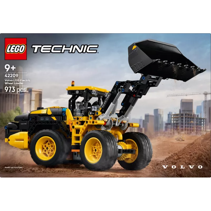 LEGO Technic Volvo L120 pala gommata elettrica modello 42209, 973 pezzi, per bambini da 9 anni, 140×110×350 mm