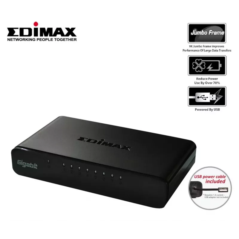 Edimax ES-5800G V3 switch di rete unmanaged Gigabit Ethernet (10/100/1000) nero