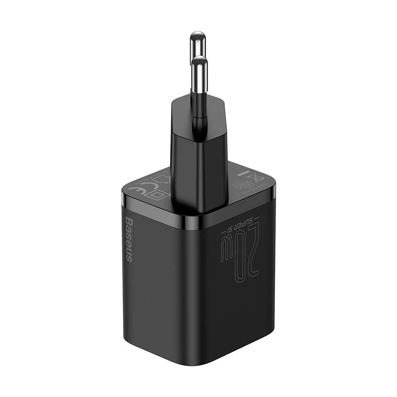 Caricabatterie rapido Baseus Super Si 1C 20W con cavo USB-C per Lightning 1m (nero)