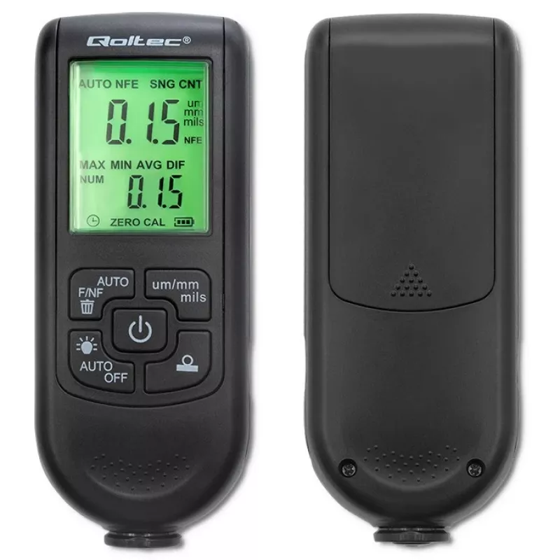 Misuratore di spessore della vernice Qoltec con display LCD | 0~2000 µm