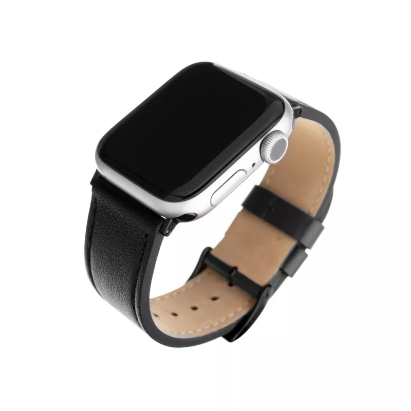 Cinturino in pelle per Apple Watch FIXED FIXLST-434-BK — nero, cinturino di ricambio