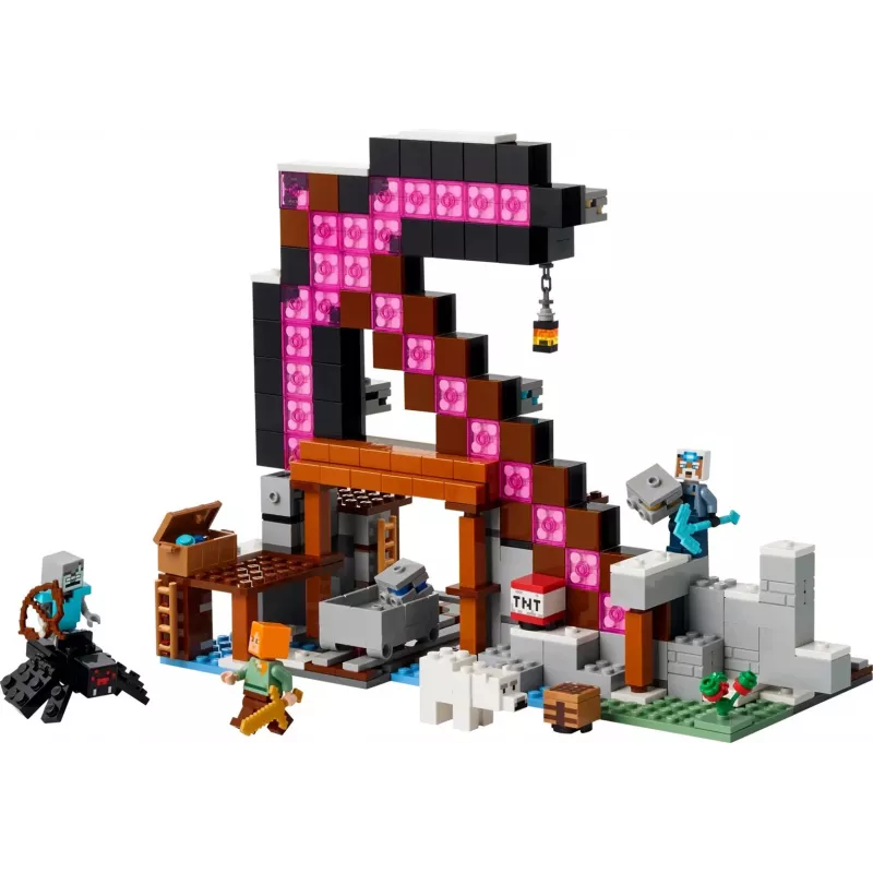 Giocattolo da costruzione LEGO Minecraft La miniera con piccone set 21277 – 530 pezzi, 3 minifigure, età 8+