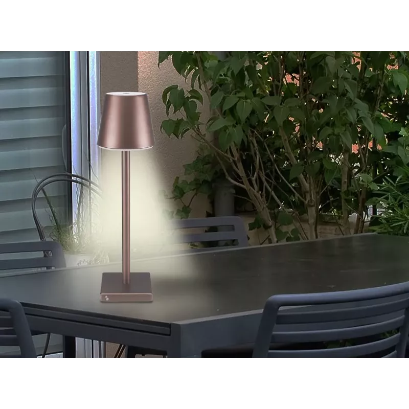 Lampada da tavolo ricaricabile Beper P201UTP103, interruttore touch, 2 W