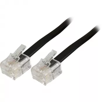 Wentronic Goobay Cavo di collegamento modulare, nero, 10 m - connettore maschio RJ11/RJ14 (6P4C) a connettore maschio RJ11/RJ14 (6P4C) (50319)