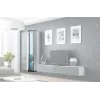 Vetrina Cama VIGO '180' 180/40/30 bianco/grigio lucido