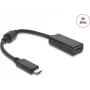 Adattatore USB Type-C a HDMI DELOCK 8K 60 Hz HDR HDCP (DP Alt Mode) nero