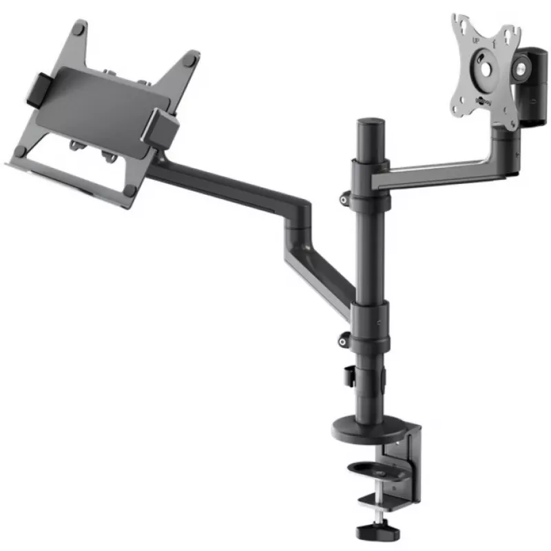 Supporto per monitor WENTRONIC Goobay Deluxe 74417 con braccio per laptop, nero