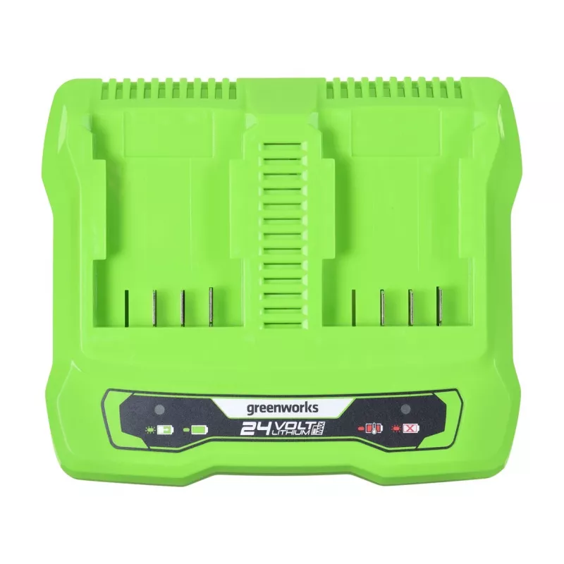 Caricabatterie GreenWorks G24X2UC2 Doppio slot 24V Li-Ion, 4A, 2 celle, ricarica rapida