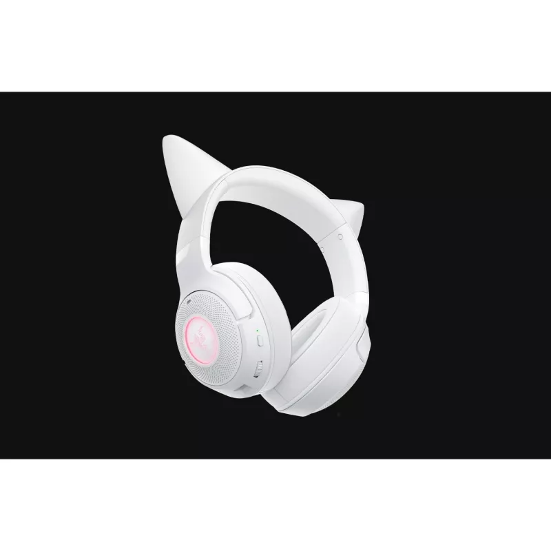 Cuffie da gaming wireless Razer Kraken Kitty V2 BT bianco con Bluetooth, THX Spatial Audio, illuminazione RGB