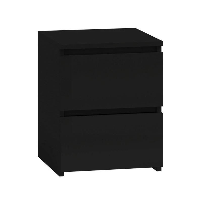Comodino top e shop M2 CZERŃ, 2 cassetti, nero, 300×300×400 mm