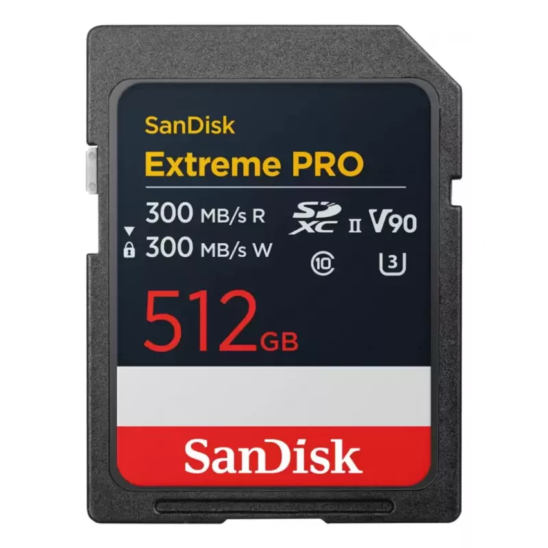 SanDisk Extreme Pro - scheda di memoria flash - 512 GB - Video Class V90 / UHS-II U3 / Class10 - SDXC UHS-II