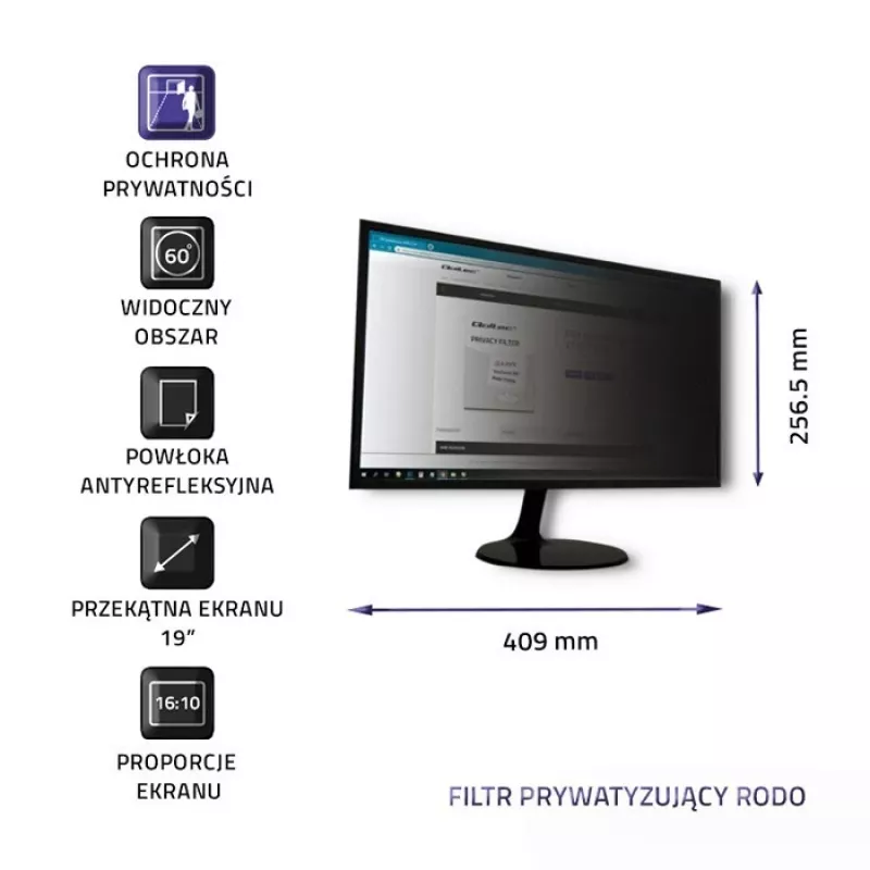 Qoltec 51054 filtro privacy 48,3 cm (19) laptop