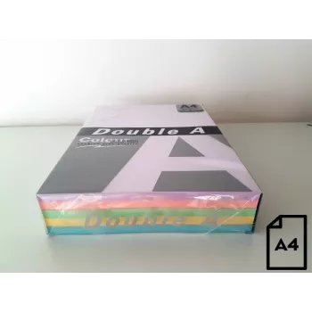 Carta colorata Double A, 80 g/m², A4, 100 fogli, Rainbow 3, 5 colori