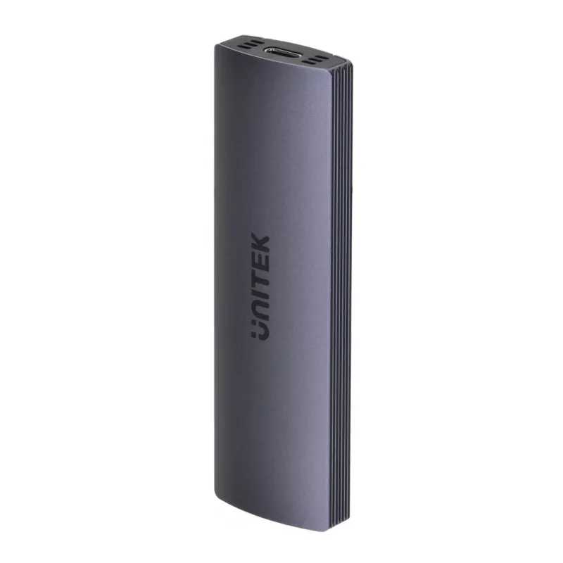 Case per SSD M.2 Unitek uDrive grigio — M.2 (2230/2242/2260/2280), NVMe/SATA III, USB-C 10 Gbit/s, alluminio