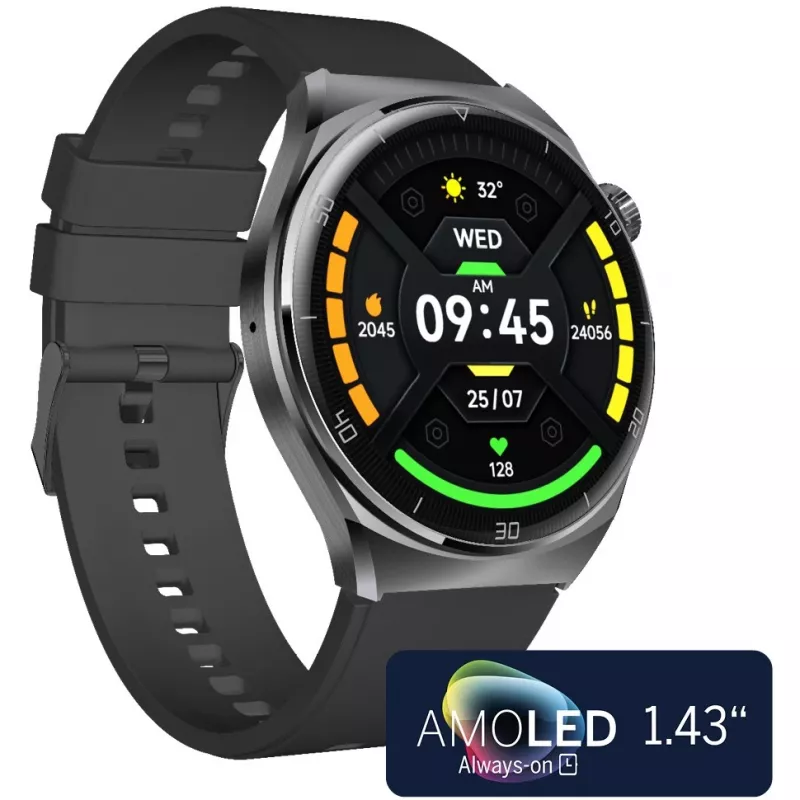 Smartwatch Beafon 401 AMOLED Silver nero