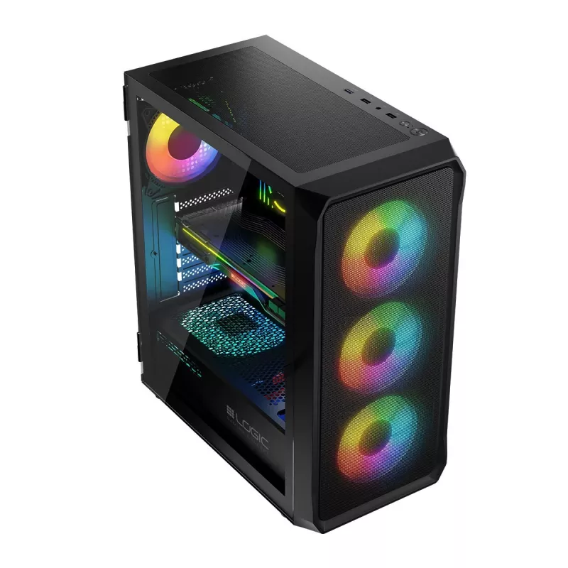 Case LOGIC CONCEPT Portos ARGB ATX Mid-Tower, nero
