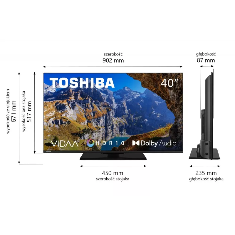 Toshiba 40LV3563DG TV 101,6 cm (40 pollici) Full HD Smart TV nero 250 cd/m²