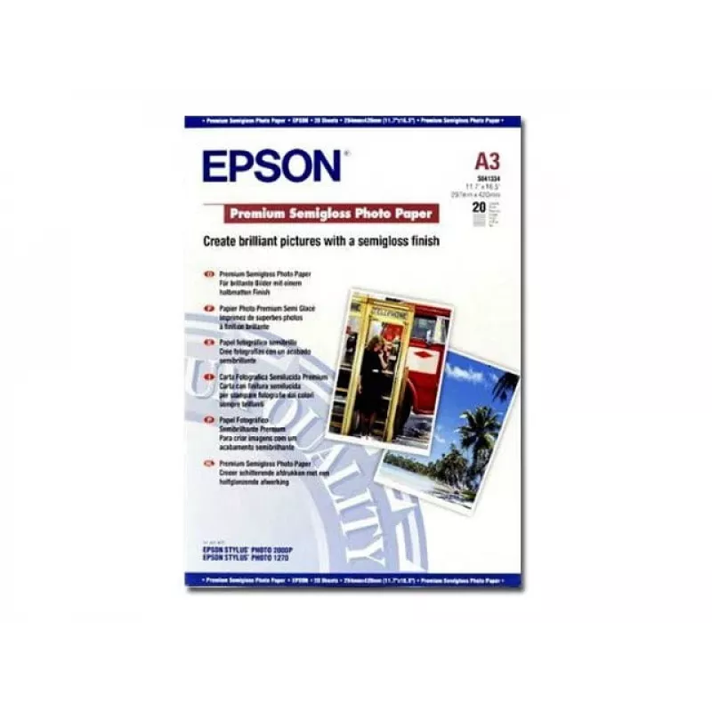 Epson carta fotografica Premium Semigloss, DIN A3, 251 g/m², 20 fogli