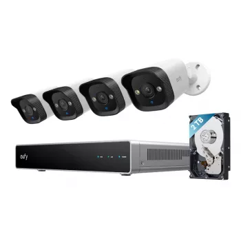 NVR registratore di sicurezza Eufy E40 — ingresso 4K a 8 canali, HDD 2 TB (espandibile a 16 TB), nero/grigio/bianco
