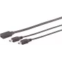 Cavo USB S/CONN 13-20022 USB 2.0 0,3 m USB-C 2x Mini-USB-B nero