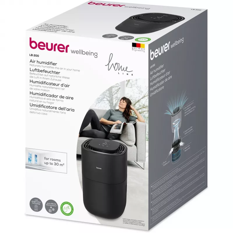 Umidificatore Beurer LB 200 nero con serbatoio dell'acqua da 200 ml