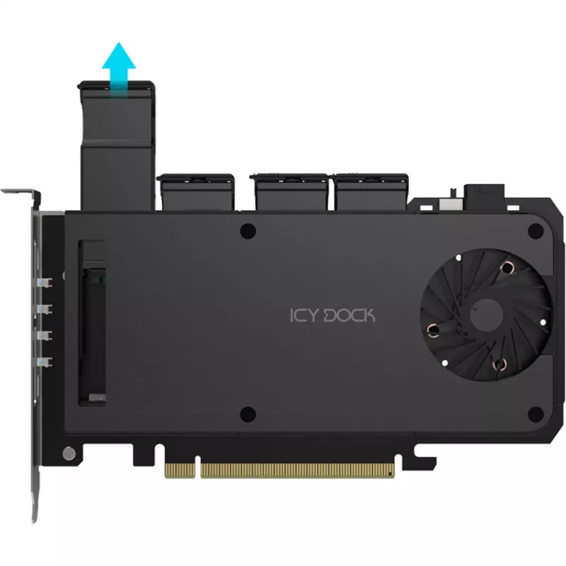 Scheda adattatore 4 x M.2 NVMe SSD Mobile Rack, Icy Dock MB204MP-B