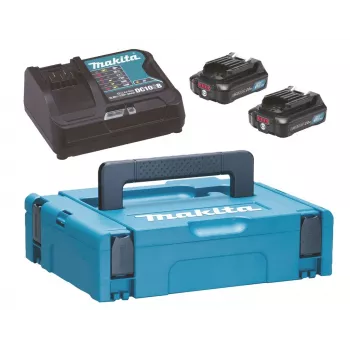 SET ALIMENTAZIONE MAKITA 12V 2x2,0Ah (BL1021Bx2+DC10SB) MAKPAC