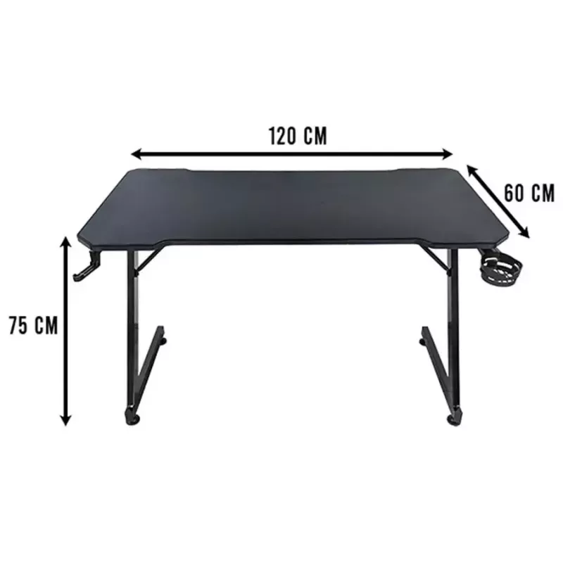 Scrivania per computer Subsonic SA5706 nero dritto PVC 120x60 cm